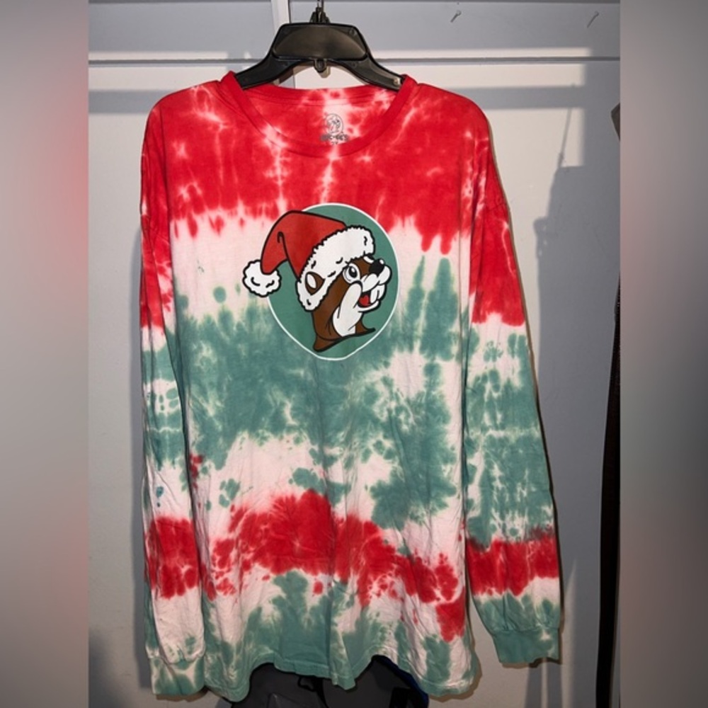 Buc-ee's Christmas 2024 Tie-Dye Long-Sleeve Shirt- size 2xl